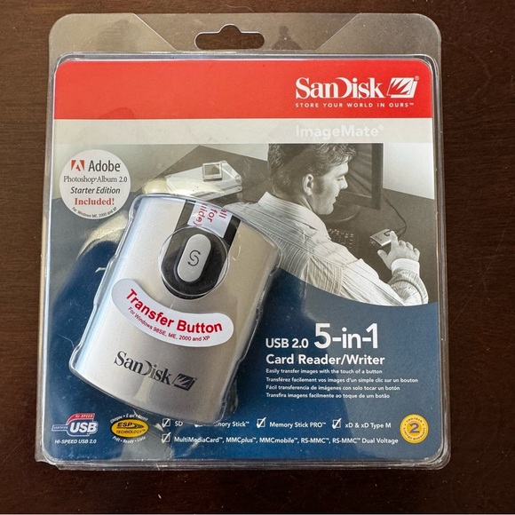 New SanDisk ImageMate USB 2.0 5-in-1 Card Reader / Writer SDDR-99-A15 - Picture 1 of 2